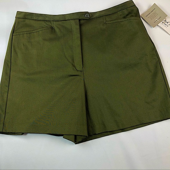 Comfort Stretch Golf Shorts Rich Olive Green Liz Claiborne - Picture 10 of 10